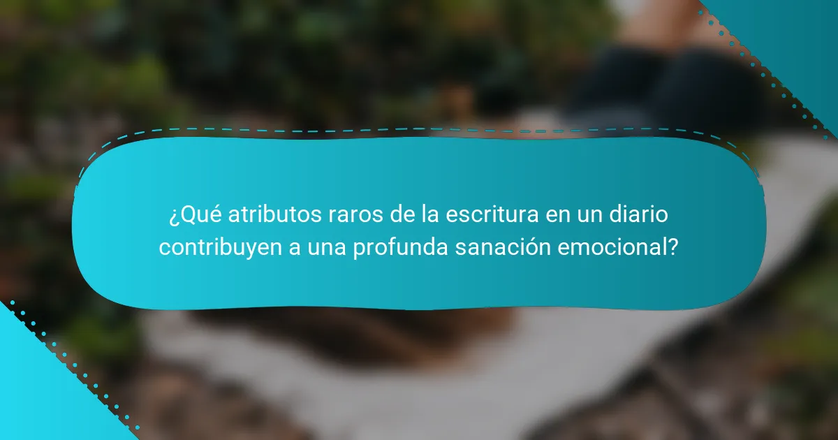 ¿Qué atributos raros de la escritura en un diario contribuyen a una profunda sanación emocional?