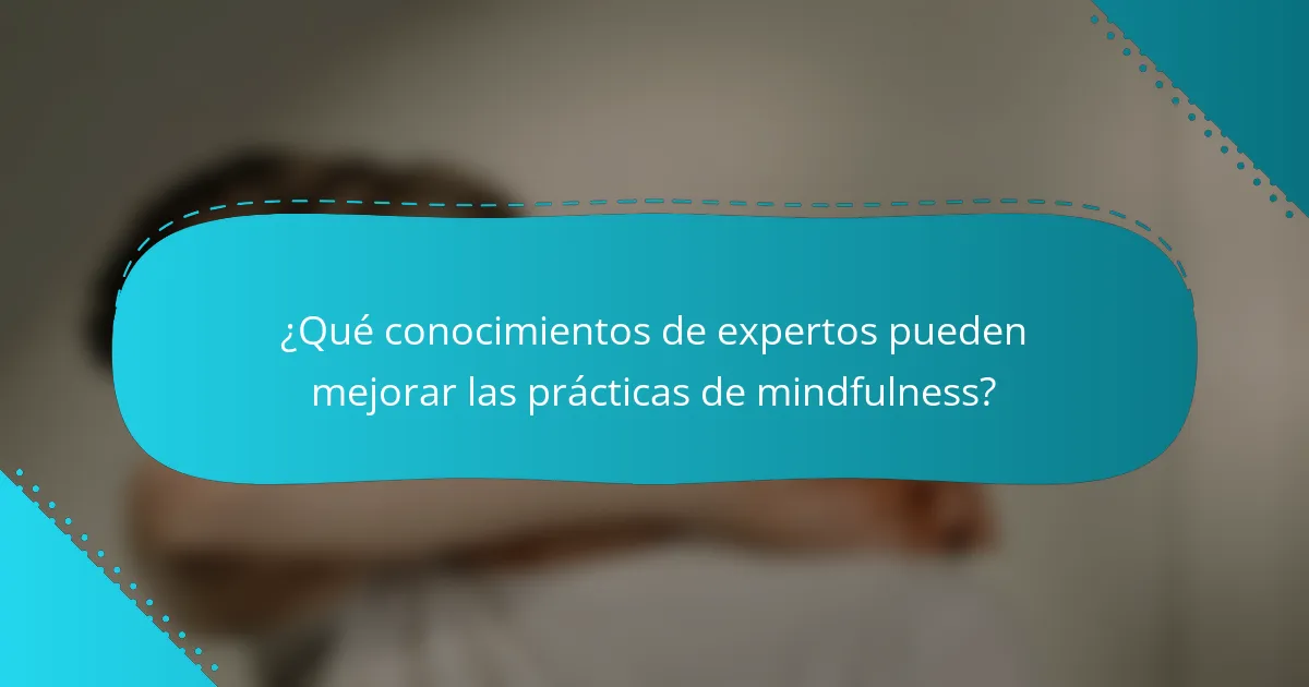 ¿Qué conocimientos de expertos pueden mejorar las prácticas de mindfulness?